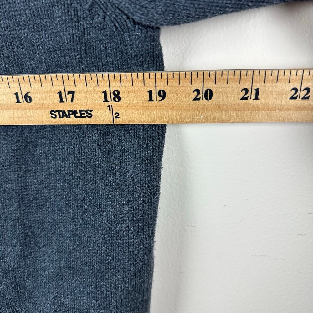 J.Crew Cobalt Gray Cotton Mock Neck Button Sweater Mens M Ribbed Collar Pullover - Picture 4 of 7
